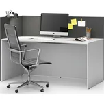 PLAN Kancelářská sestava single s paravánem SEGMENT, levá, bílá/grafitová