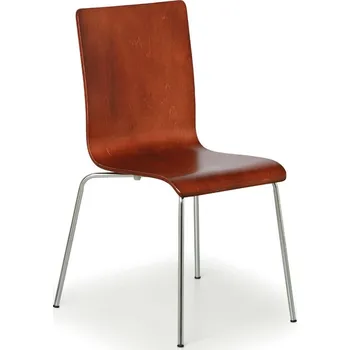 Dřevěná židle s chromovanou konstrukcí CLASSIC, ořech