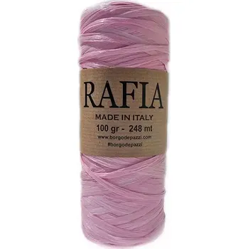 Příze Borgo de Pazzi Rafia 2 Jemně růžová (Přírodní viskóza Rafia 2 Jemně růžová)