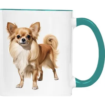 Hrnek malý barevný s potiskem Čivava zlatá