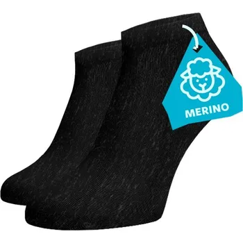 Dámské ponožky FINE MERINO Kotníkové ponožky - černé Vlna (Merino) 47-48