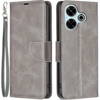 Pouzdro na mobilní telefon Case knížkové pouzdro na Xiaomi Redmi 13 4G/Poco M6 4G - šedé