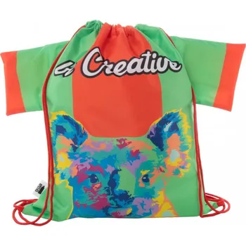 Sportovní vak Reklamní CreaDraw T RPET vak na stažení šňůrkou na zakázku, červená