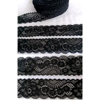 Krajka Pružná krajka černá, šíře 45 mm