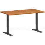 B2B Partner Výškově nastavitelný stůl, 140x80 cm, 1 motor, černá podnož, třešeň