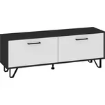 Televizní stolek PRUDHOE 140, černá/bílý lesk, 5 let záruka + vyzvednutí ZDARMA