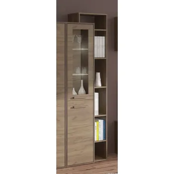 police Vitrína DORINDA typ 1 pravá, craft tobaco/craft zlatý, 5 let záruka + vyzvednutí ZDARMA