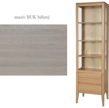 police Prosklená vitrína FAUCARIA, levá, masiv buk/moření: buk bělený + vyzvednutí ZDARMA