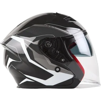 Helma na motorku Skútrová helma MAXX OF868 Black / White / Antracit - S