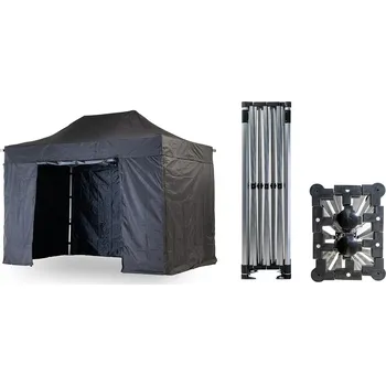 Zahradní stan Nůžkový párty stan 3x4,5 m TENTino SMALL HEXAGON Barva opláštění: 11A - ČERNÁ
