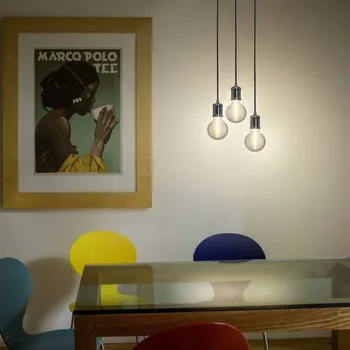 LEDVANCE Vintage 1906 Bobbin závěsné světlo, šedá - kabel 150 cm 1 x 25 W