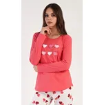 Vienetta Dámské pyžamo dlouhé Valentýna Barva: Červená, Velikost: XL