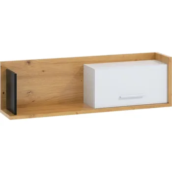 Obývací stěna Závěsná police KNUT 1D, dub artisan/bílá/černá, 5 let záruka + vyzvednutí ZDARMA