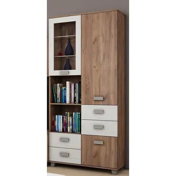 police Regál KEATING, craft tobaco/craft bílý, 5 let záruka + vyzvednutí ZDARMA