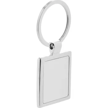 Reklamní Rectangle přívěšek na klíče, stříbrná