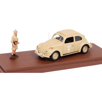 autíčko Volkswagen Beetle Africa Korps 1941 s figurkou Erwina Rommela 1:43 VW Maggiolino Africa Korps 1941 a Erwin Rommel - kovový model auta