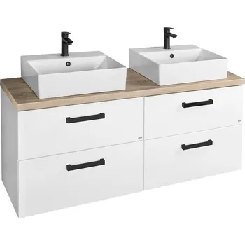 Nábytek VEGA sestava koupelnového nábytku, š. 104 cm, bílá/dub platin