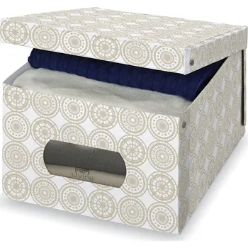 Domopak Úložný box s víkem ELLA béžový, L