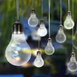 Globo LED solární světelný řetěz 33708-10, stříbrný kov - Celková délka 380 cm, délka vedení 180 cm, rozestup mezi žárovkami 20 cm stříbrná metalíza, čirá 10 x 0,3 W LED