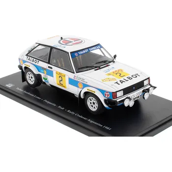autíčko Talbot Sunbeam Lotus #2 Rally Codasur Argentina 1981 Fréquelin / Todt 1:24 - Hachette časopis s modelem Talbot Sunbeam Lotus No.2 Rally Codasur Argentina 1981 Fréquelin / Todt - kovový model auta