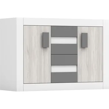 Komoda Komoda COSTANZO 2D4S, bílá/dub kathult/grafit + vyzvednutí ZDARMA