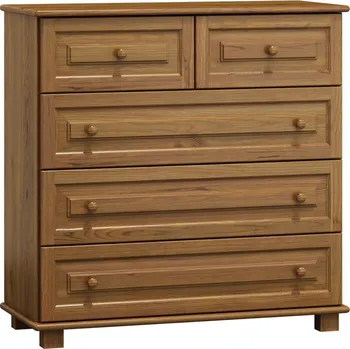 Komoda Komoda NEFTYS 4, hloubka 47 cm, masiv borovice, moření: dub + vyzvednutí ZDARMA