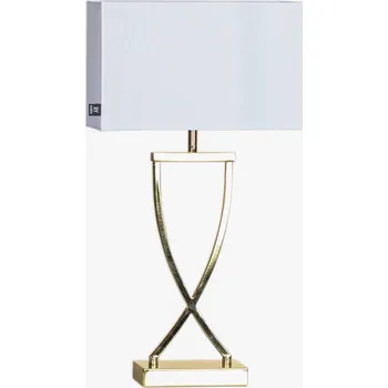 Lampička By Rydéns Omega stolní lampa mosazná/bílá výška 52 cm - kabelu se zástrčkou 200 cm mosaz, bílá 1 x 40 W - Doprava zdarma