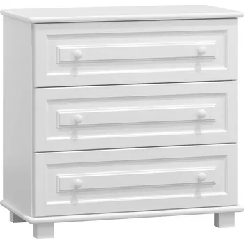 Komoda Komoda NEFTYS 6, hloubka 42 cm, masiv borovice, moření: bílé + vyzvednutí ZDARMA