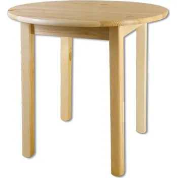 Jídelní stůl Kulatý jídelní stůl TUNGURA, průměr 90 cm, masiv borovice, moření: … + vyzvednutí ZDARMA