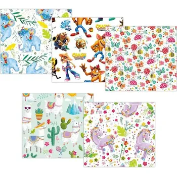 Balící papír Balící papír dárkový set 2 archy 100x70cm dětské motivy role 5 druhů