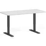 B2B Partner Polohovací stůl se zaoblenými rohy, 160x80 cm, 1 motor, černá podnož, bílá