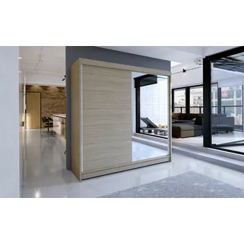 Šatní skříň Šatní skříň se zrcadlem NUDICAULIS I, dub sonoma +možnost VÝNOSU + vyzvednutí ZDARMA