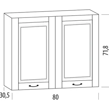 Kuchyňská linka SNOW, horní skříňka 80B, korpus bílý, dvířka šedé MDF + vyzvednutí ZDARMA