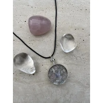 Náhrdelník Náhrdelník kruh s krystaly, WHITE ORCHID výběr kamene náhrdelník: růženín, akvamarínu a kunzit