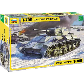 autíčko T-70B Soviet Light Tank 1942 - 1:35 Zvezda - stavebnice Tank T-70B - ModelKIT