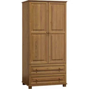 Šatní skříň Skříň šatní 2D BHAGIRA 4, šíře 90 cm, masiv borovice, moření: dub + vyzvednutí ZDARMA