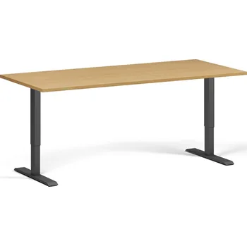 B2B Partner Výškově nastavitelný stůl, 180x80 cm, 1 motor, černá podnož, buk