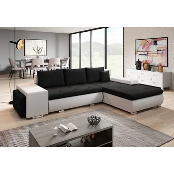 Sedací souprava Rohová rozkládací sedačka COLORITO MINI T 12, černošedá/bílá +možnost VÝNOSU + vyzvednutí ZDARMA