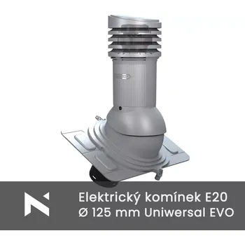 Elektrický větrací komínek E20 Uniwersal EVO Ø125 s izolací RAL 8019