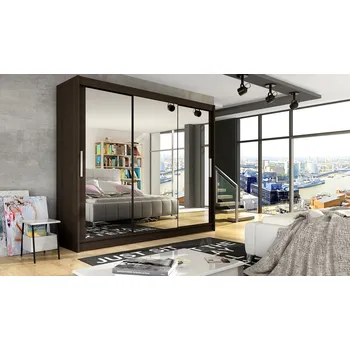 Šatní skříň Šatní skříň ANDE III, choco/zrcadlo +možnost VÝNOSU + vyzvednutí ZDARMA