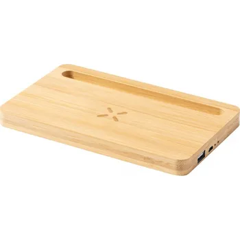 Reklamní Flabo oganizér s bezdrátovou nabíjčkou, přírodní