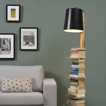 Lampička IT´S ABOUT ROMI IT'S ABOUT ROMI Stojací lampa Cambridge, dřevo/černá - stínidlo - Ø 30 cm, výška 32 cm; základna - délka 40 cm, šířka 25 cm, výška 3 cm; délka kabelu 200 cm černá, světlé dřevo 1 x 60 W - Doprava zdarma