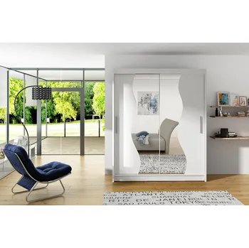 Šatní skříň Šatní skříň TABARI S, bílý mat/zrcadlo +možnost VÝNOSU + vyzvednutí ZDARMA