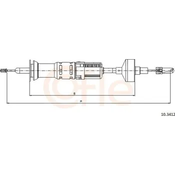 Spojkové lanko Tazne lanko, ovladani spojky COFLE 10.3412
