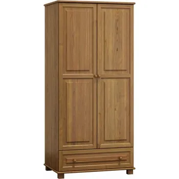 Šatní skříň Skříň šatní 2D BHAGIRA 1, šíře 80 cm, masiv borovice, moření: dub + vyzvednutí ZDARMA