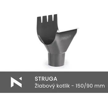 okap STRUGA Žlabový kotlík - Systém 150/90 mm hnědá (RAL 8017)