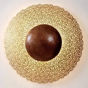 Lampička Holländer Nástěnné světlo Utopistico Circa, zlato-hnědá zlatá, hnědá 2 x 60 W - Doprava zdarma