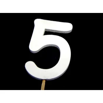 Dortová svíčka Zápich dřevěný, ČÍSLO 5, 1ks