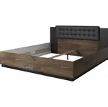 THANE postel 180x200 cm, dub flagstaff se stříbrnou nitkou/černý supermat + vyzvednutí ZDARMA