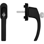 Okenní klika BLAUGELB FGS 1758 uzamykací, 45°, trn 43mm, včetně šroubů, RAL9005M černá matná